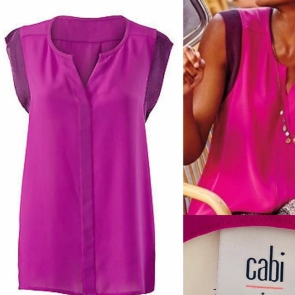 CAbi Campo Fuchsia Sleeveless Top (L)